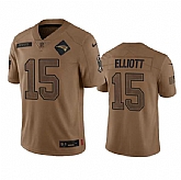 Men's New England Patriots #15 Ezekiel Elliott 2023 Brown Salute To Service Limited Football Stitched Jersey Dyin,baseball caps,new era cap wholesale,wholesale hats